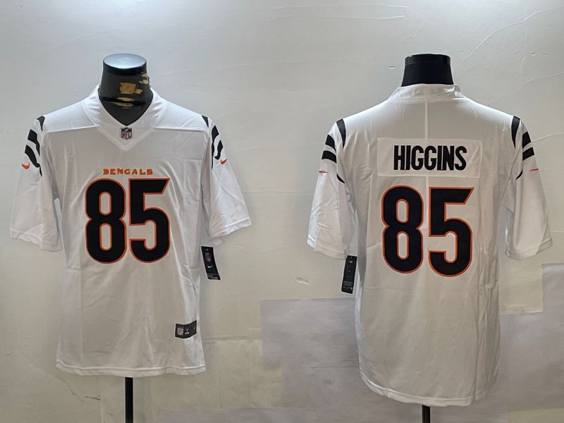 Men Cincinnati Bengals #85 Higgins White Second generation 2024 Nike Limited NFL Jersey style 2